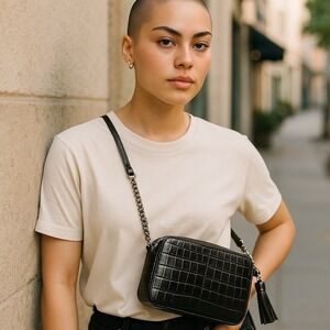 Michael Kors Ginny Crossbody Bag – 100% Leather, Silver Hardware (EUC)